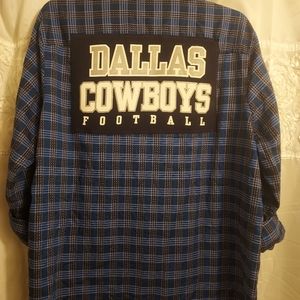 DALLAS COWBOYS UPCYCLED BLUE BUTTON DOWN UNISEX SHIRT SZ XXL